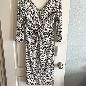 Elegant Black and White Patterned Dress